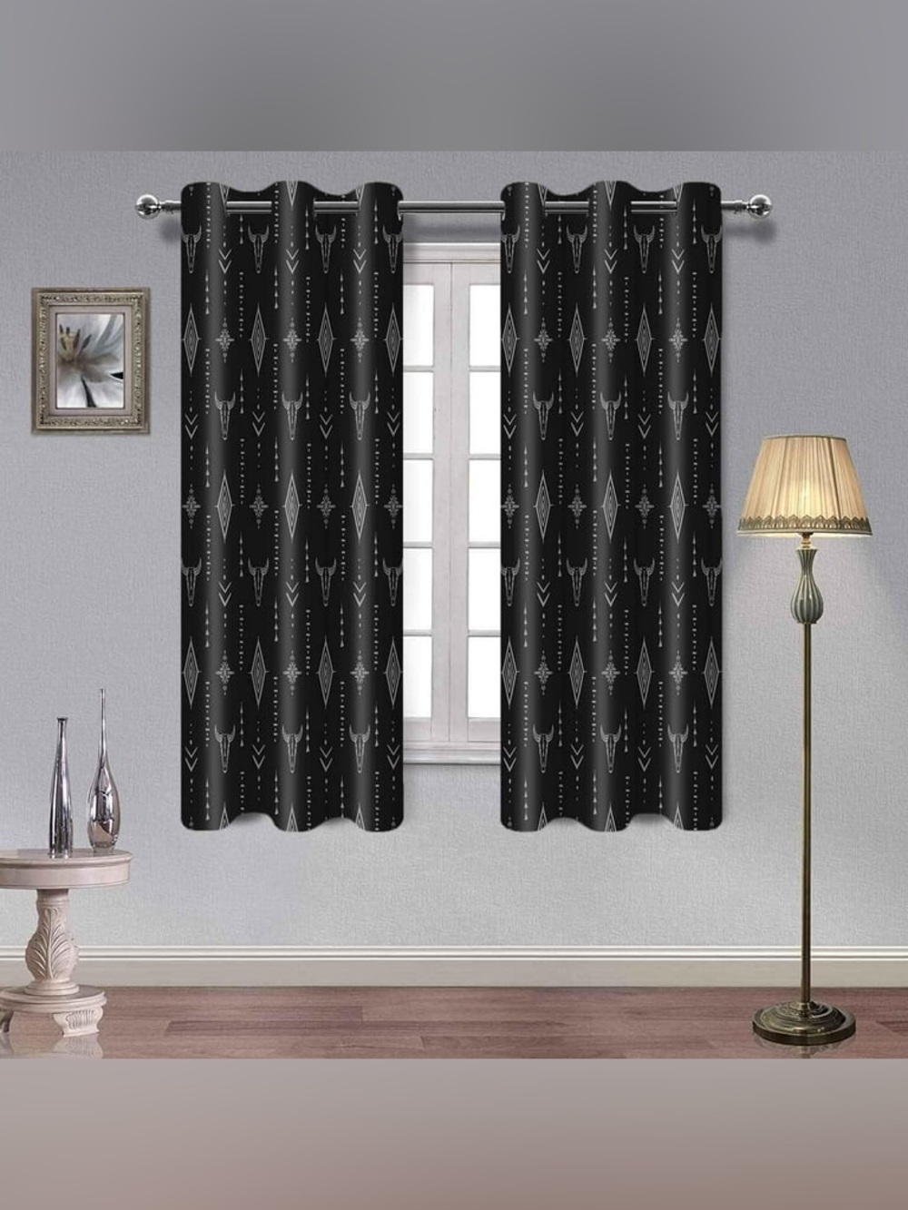 AHBEWIN Tribal Aztec Print Window Curtain Panels 2 Pack - Picture 3 of 6